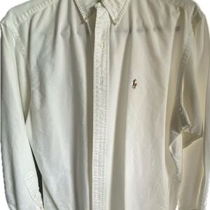 Ralph Lauren White Dress Shirt with Embroidered Logo